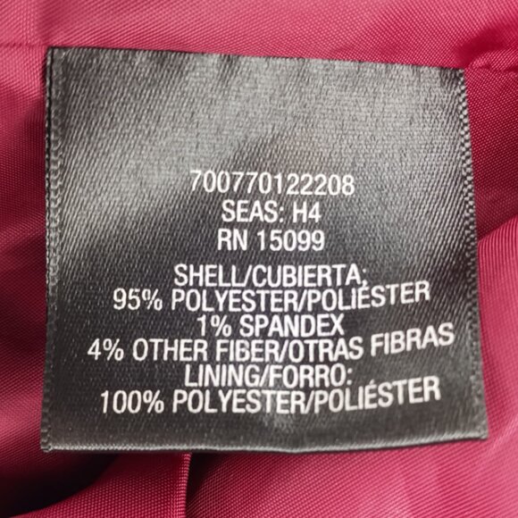 Covington Womens Small Pea Coat Red Button Front Closure Collared - Picture 4 of 11